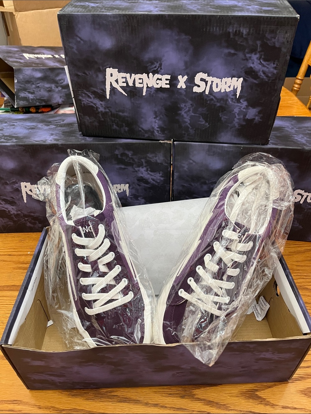 NIB Revenge x Storm Vol. 2 Low Top Sneakers - Dark Violet White